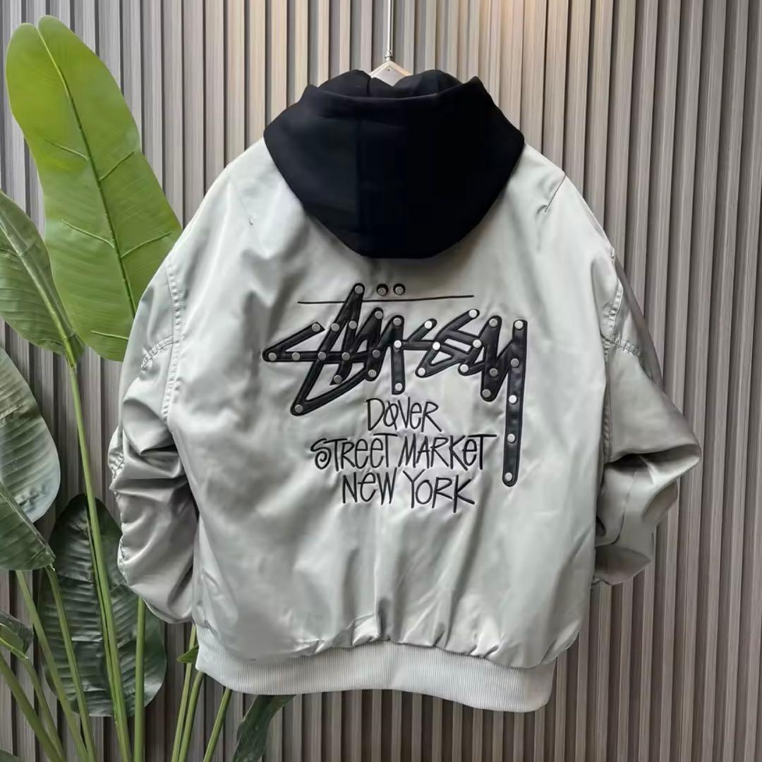 フード付き MA-1ジャケット シルバー 極寒