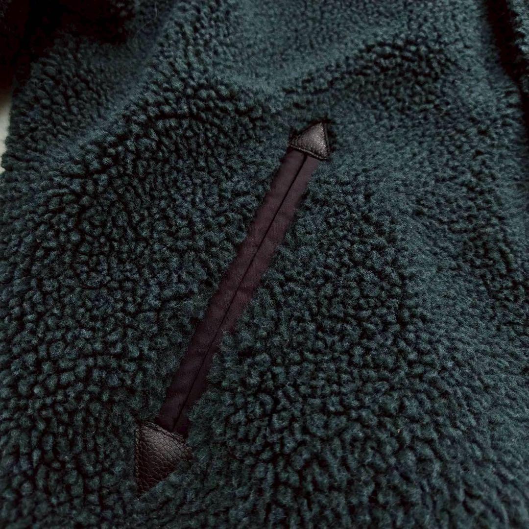 美品 schott ショット スタジャン ジャケット ボア グリーン系カラー