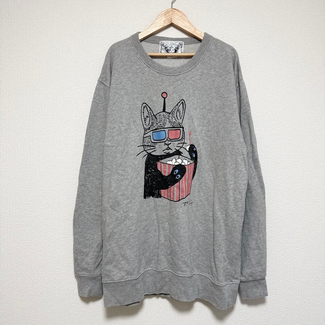 ヒグチユウコ ボリス雑貨店 トレーナー 3Dメガネで鑑賞中 2XL