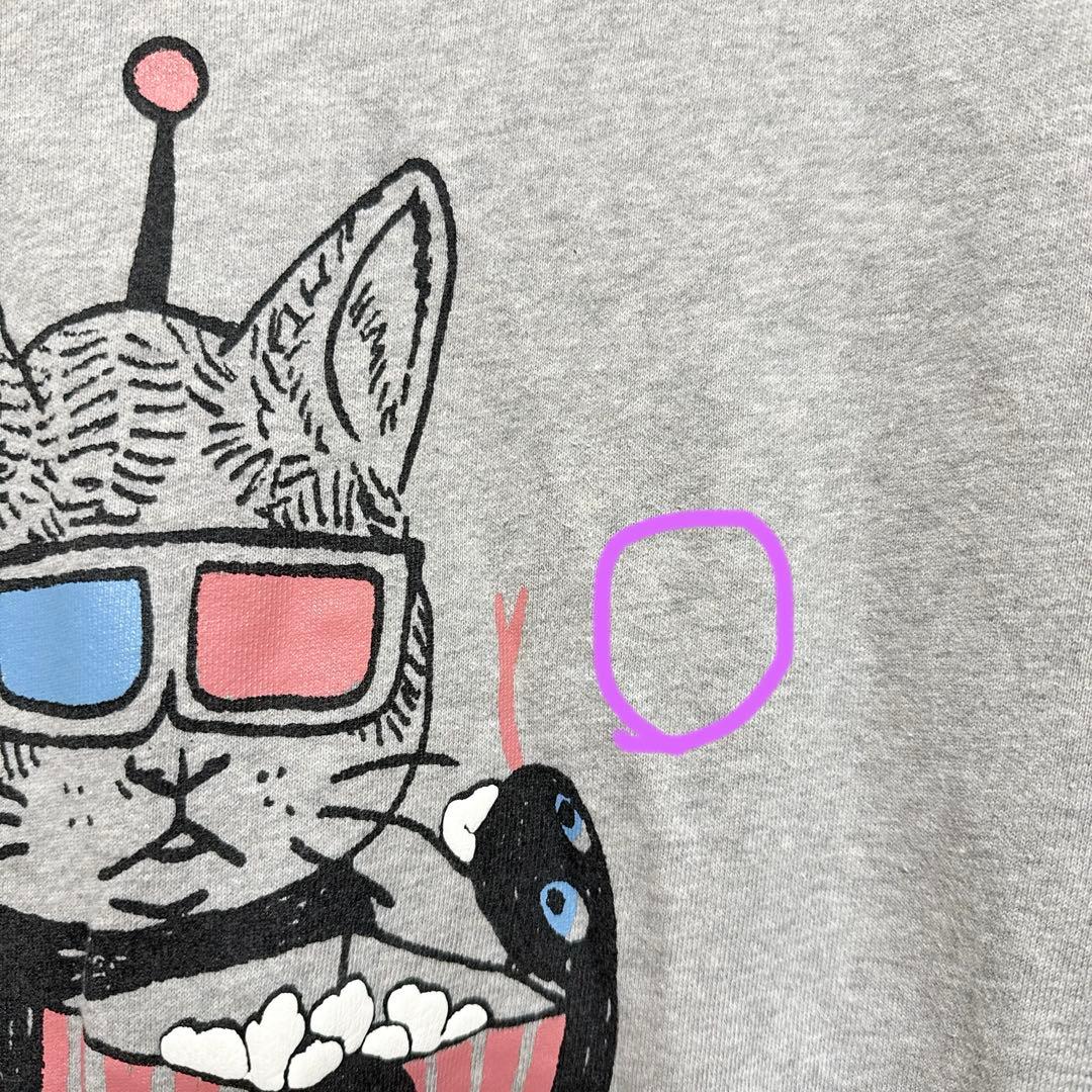 ヒグチユウコ ボリス雑貨店 トレーナー 3Dメガネで鑑賞中 2XL