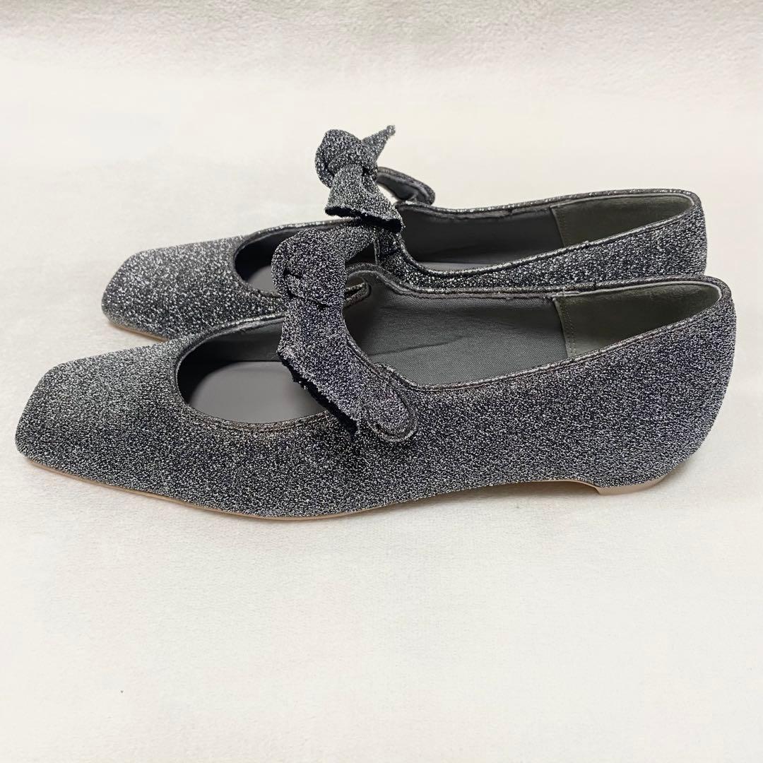 【未使用級】 AMERI アメリビンテージ フラットパンプス シューズ ラメ Ｌ