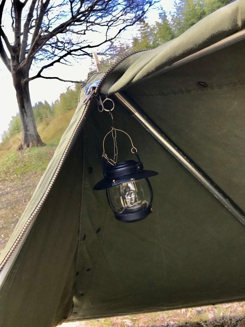 取説付《ドイツ軍幕モデル》二股フレーム＋棟ポール　楽々快適快適空間★ソロキャンプ