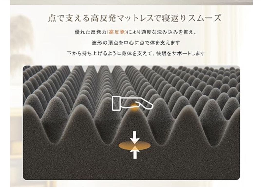 折りたたみマットレス ダブル高反発 厚さ8cm 140x195 グレー