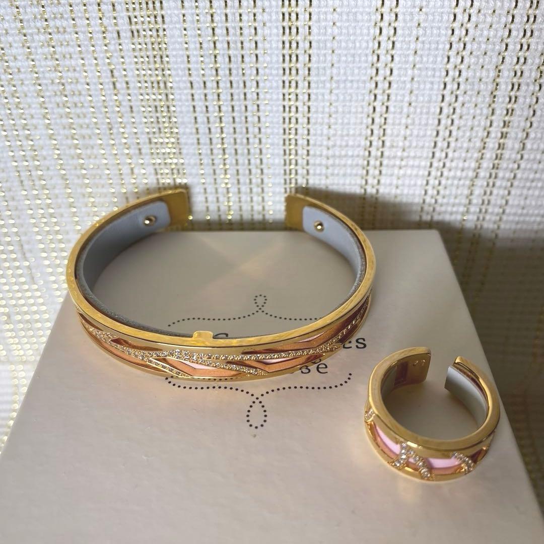 3way使用可能❣️ルジョルジェット　ピンクゴールド　バングル リング セット