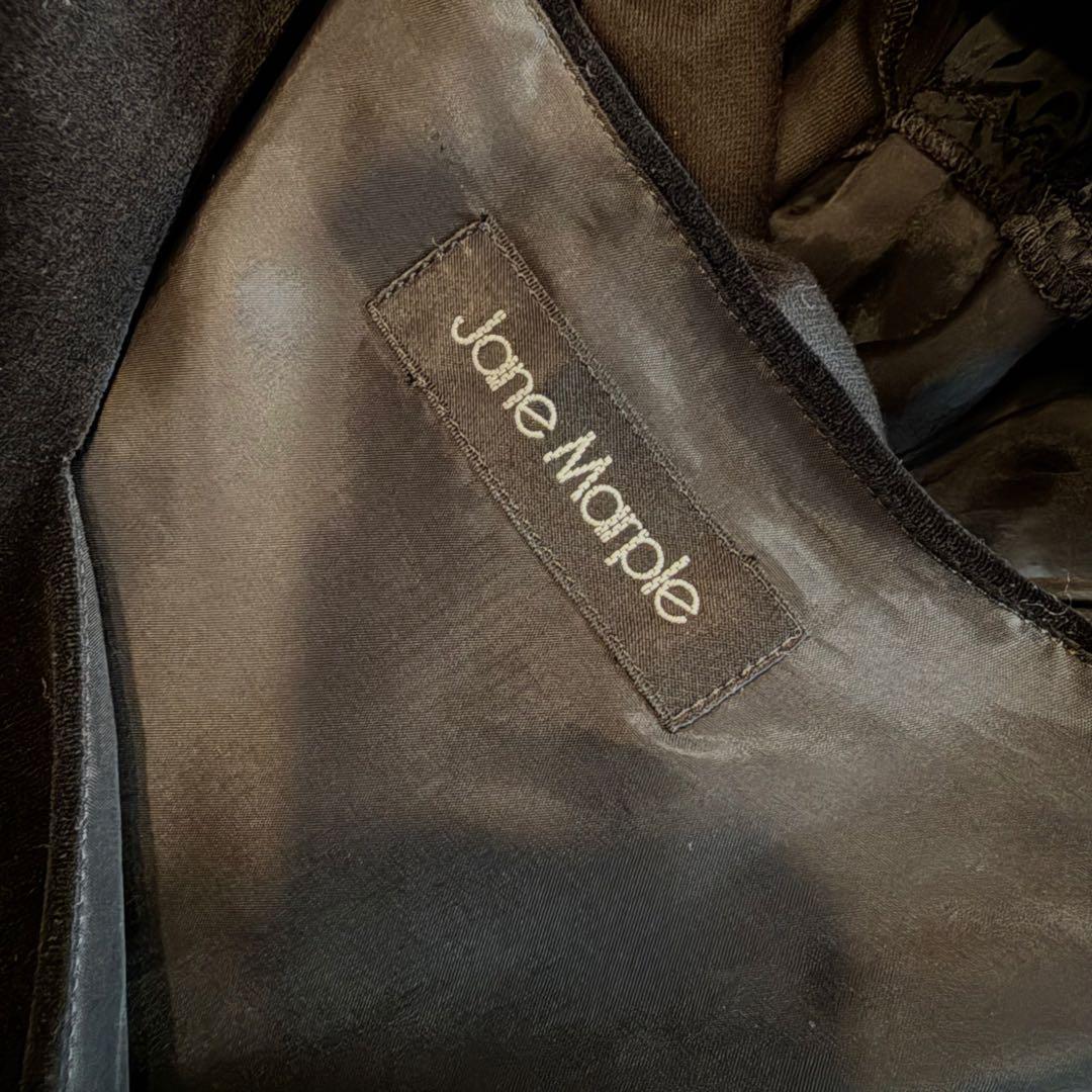 ジェーンマープル＊別珍　編み上げジャンパースカート＊裾フリル　黒