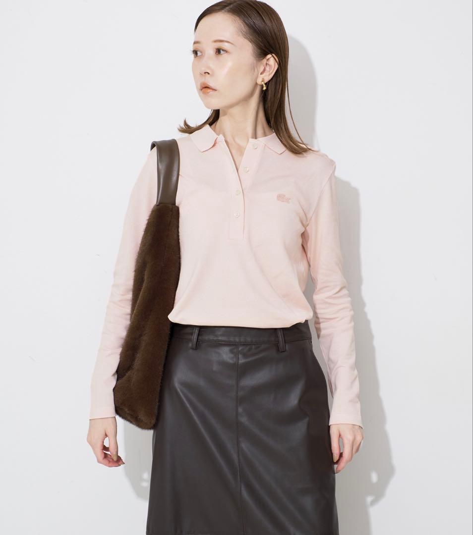 LACOSTE 長袖ポロシャツ ピンク