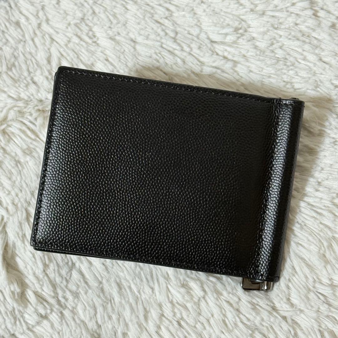 ⭐️新品未使用⭐️　サンローラン　マネークリップ　YSLカサンドラ　二つ折り　黒