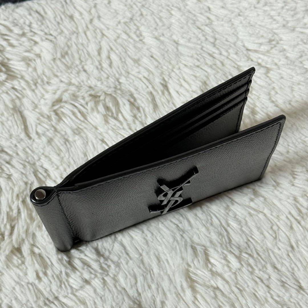 ⭐️新品未使用⭐️　サンローラン　マネークリップ　YSLカサンドラ　二つ折り　黒
