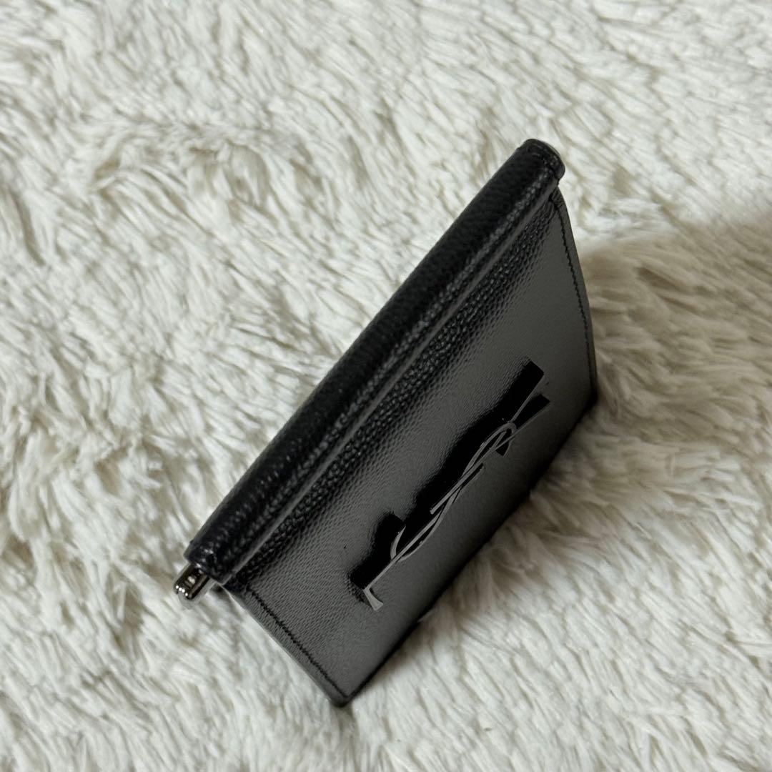 ⭐️新品未使用⭐️　サンローラン　マネークリップ　YSLカサンドラ　二つ折り　黒