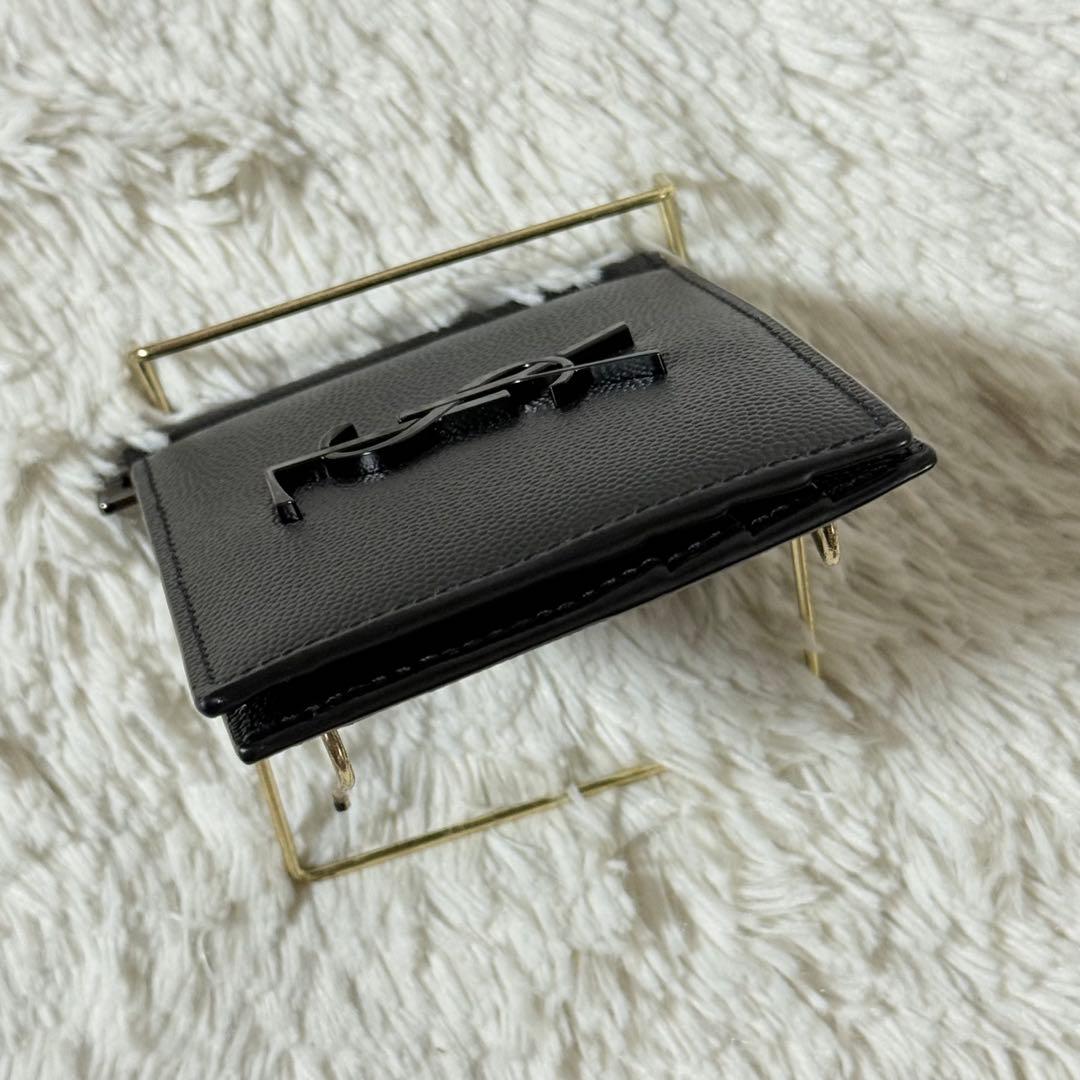 ⭐️新品未使用⭐️　サンローラン　マネークリップ　YSLカサンドラ　二つ折り　黒