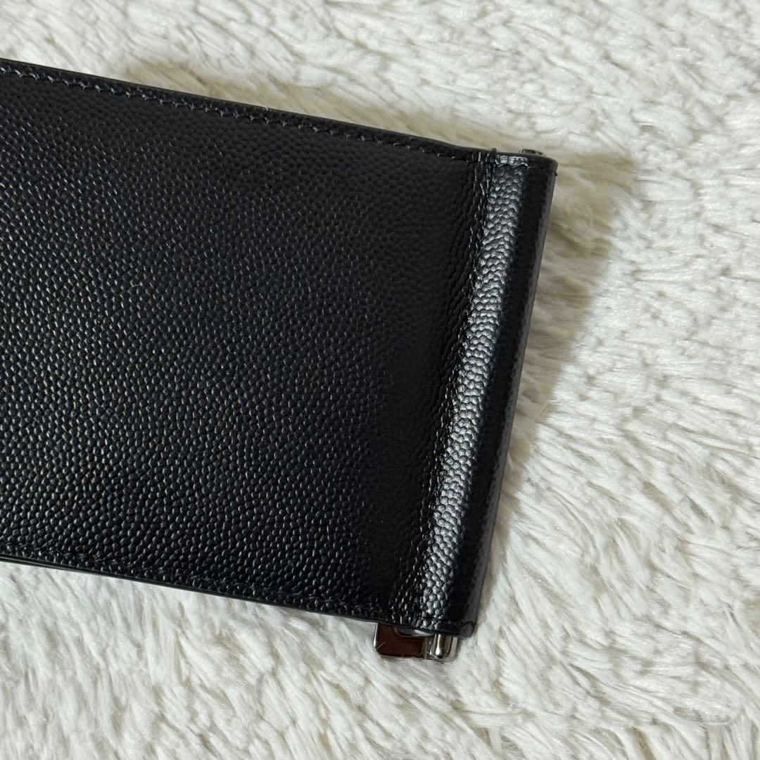 ⭐️新品未使用⭐️　サンローラン　マネークリップ　YSLカサンドラ　二つ折り　黒