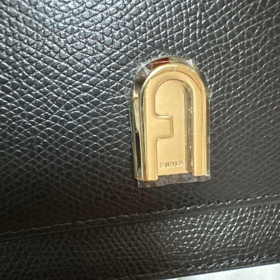 FURLA クラッチバッグ 黒 レザー 保存袋付き 新品未使用(ショルダー無し)