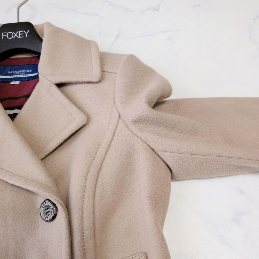 バーバリーブルーレーベル Pコート ウール100% ベージュ 38 M