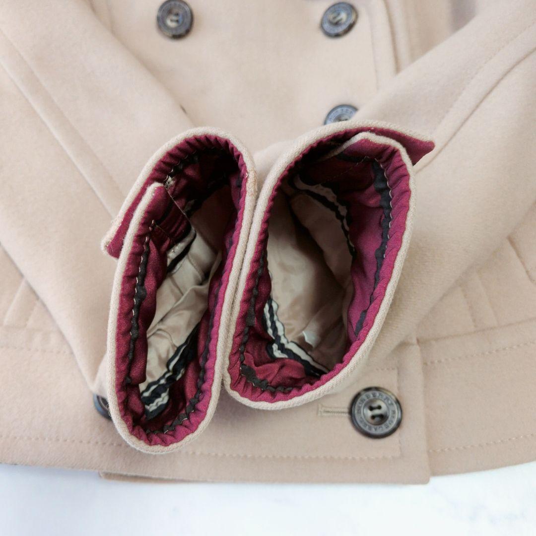 バーバリーブルーレーベル Pコート ウール100% ベージュ 38 M