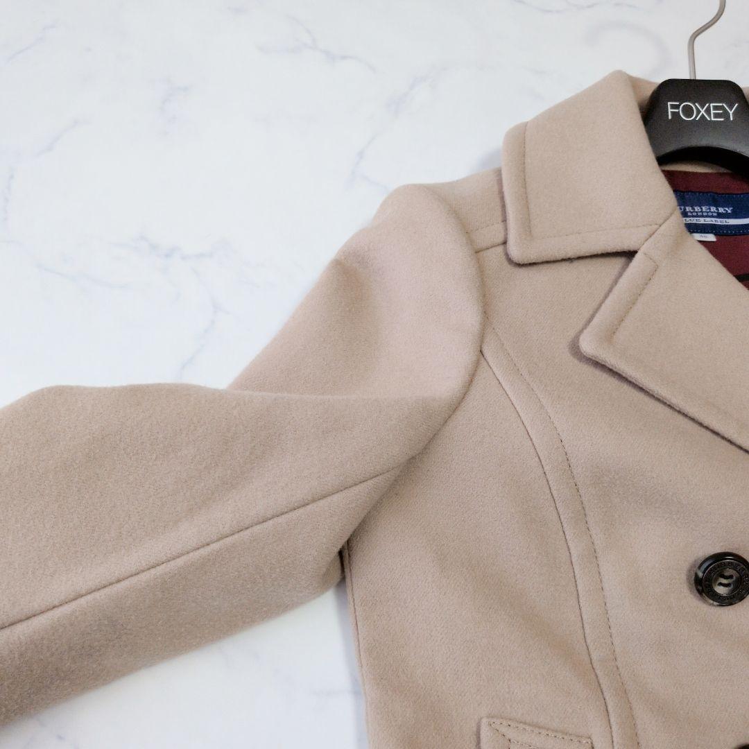バーバリーブルーレーベル Pコート ウール100% ベージュ 38 M