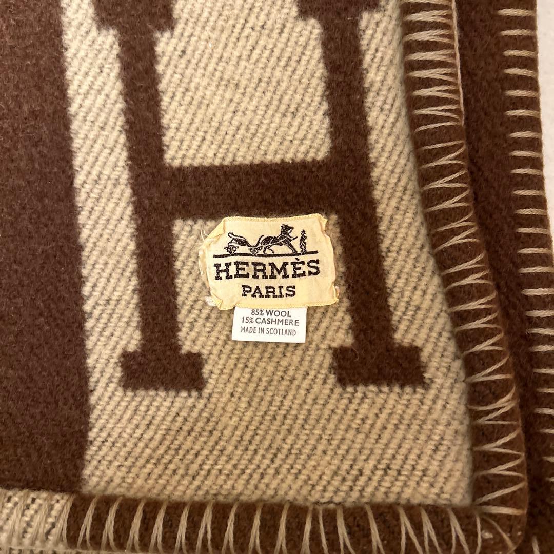 HERMÉS ウールカシミヤブランケット