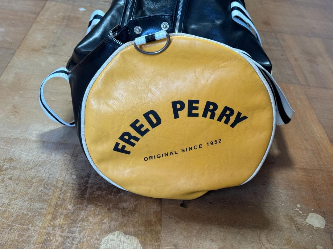FRED PERRY ドラムバッグ 黒/黄
