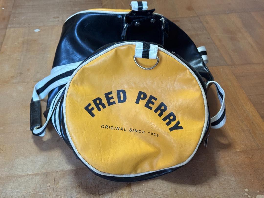 FRED PERRY ドラムバッグ 黒/黄