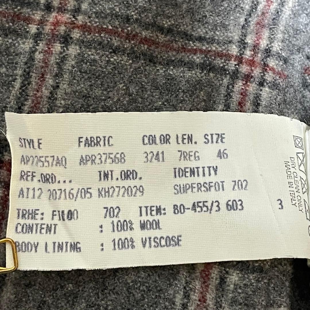 LARDINI ラルディーニ ウールテーラードジャケット チェック 46