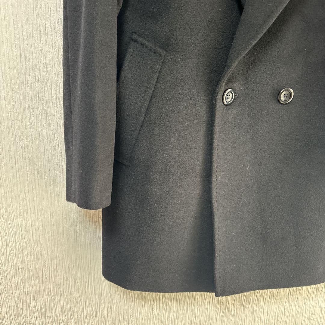 23区 ウールアンゴラビーバー チェスターコート 38 黒 オーバーサイズ