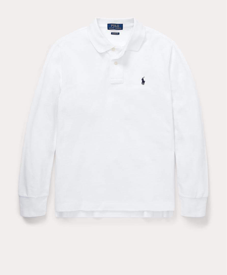 【ポロ・ラルフ・ローレン 】長袖ポロシャツ ホワイト メンズ 新品 美品 M