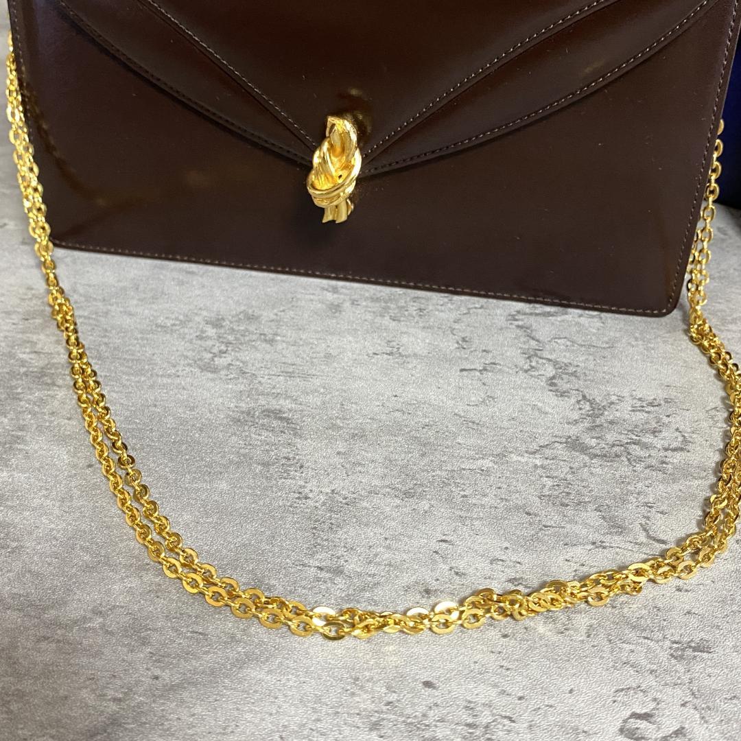 ✨極美品✨銀座和光 WAKO レザー チェーン ショルダーバッグ ゴールド