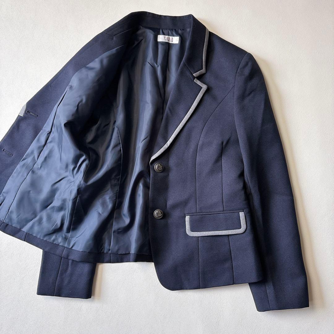 極美品 エルアンノワール 160 フォーマルセットアップ5点セット 紺 グレー