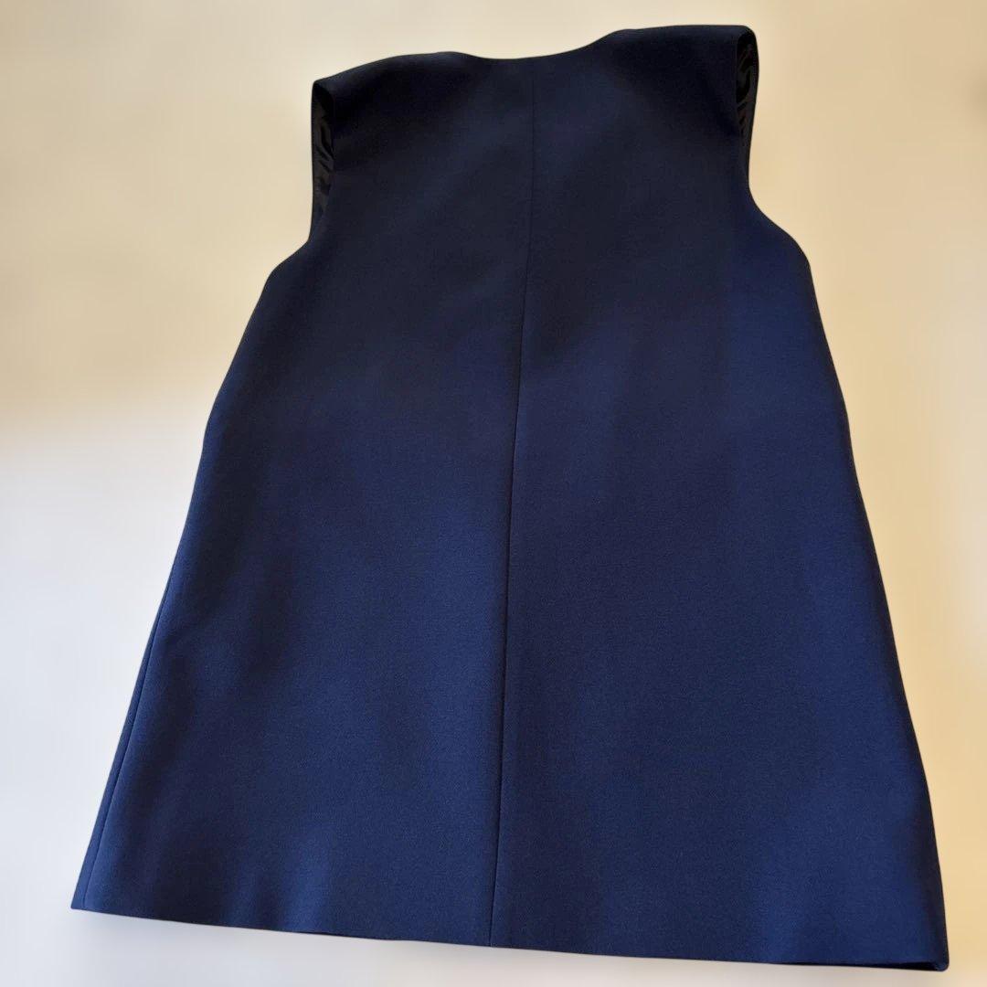 セルフォード　ネイビー ベスト パールボタン