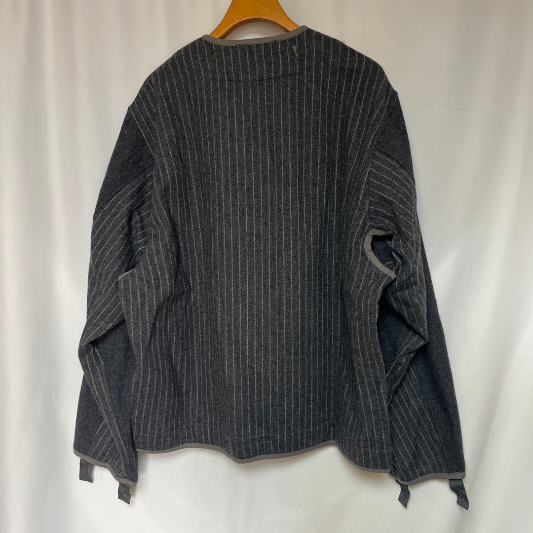 新品 sandwaterr ライナー ノーカラー シャツ ジャケット グレー2