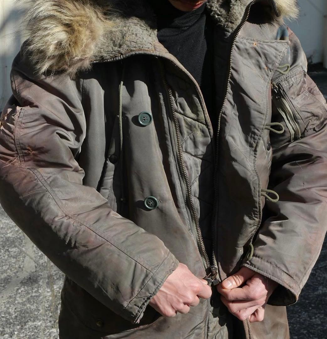 N3B 当時物 実物 ミリタリージャケット コヨーテファー付き