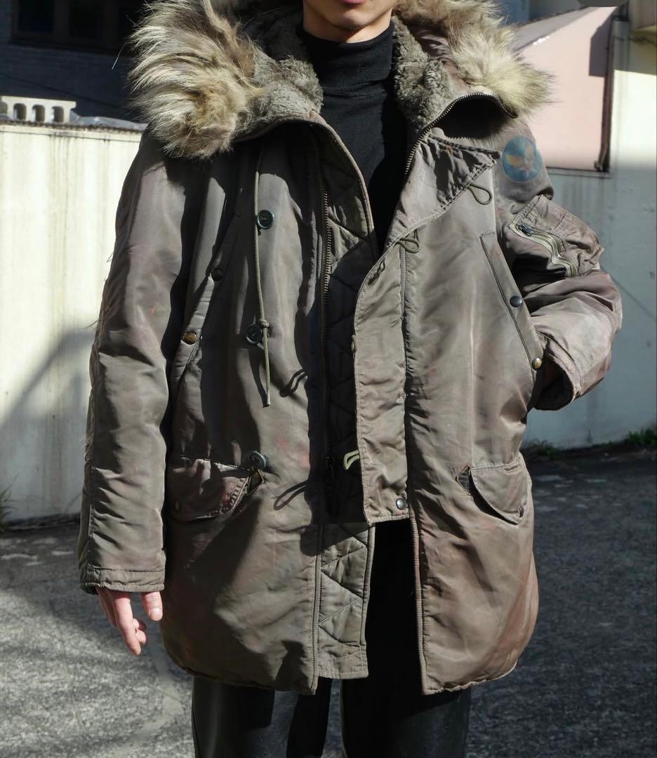 N3B 当時物 実物 ミリタリージャケット コヨーテファー付き