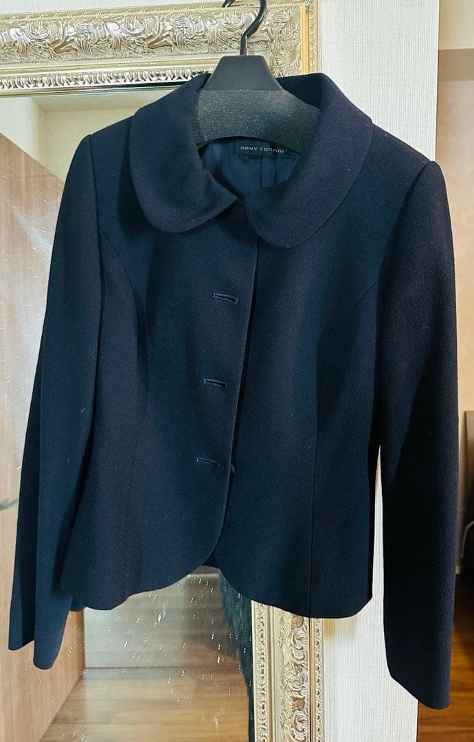 お受験　ワンピーススーツ　ワンピ11号　ジャケット9号ネイビー　ヌーヴコンフィニ