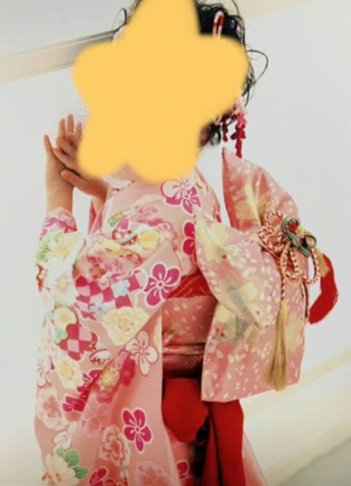 七五三 女の子 着物 帯 小物 セット 赤とピンク 花柄 さくら 7歳 式部浪漫