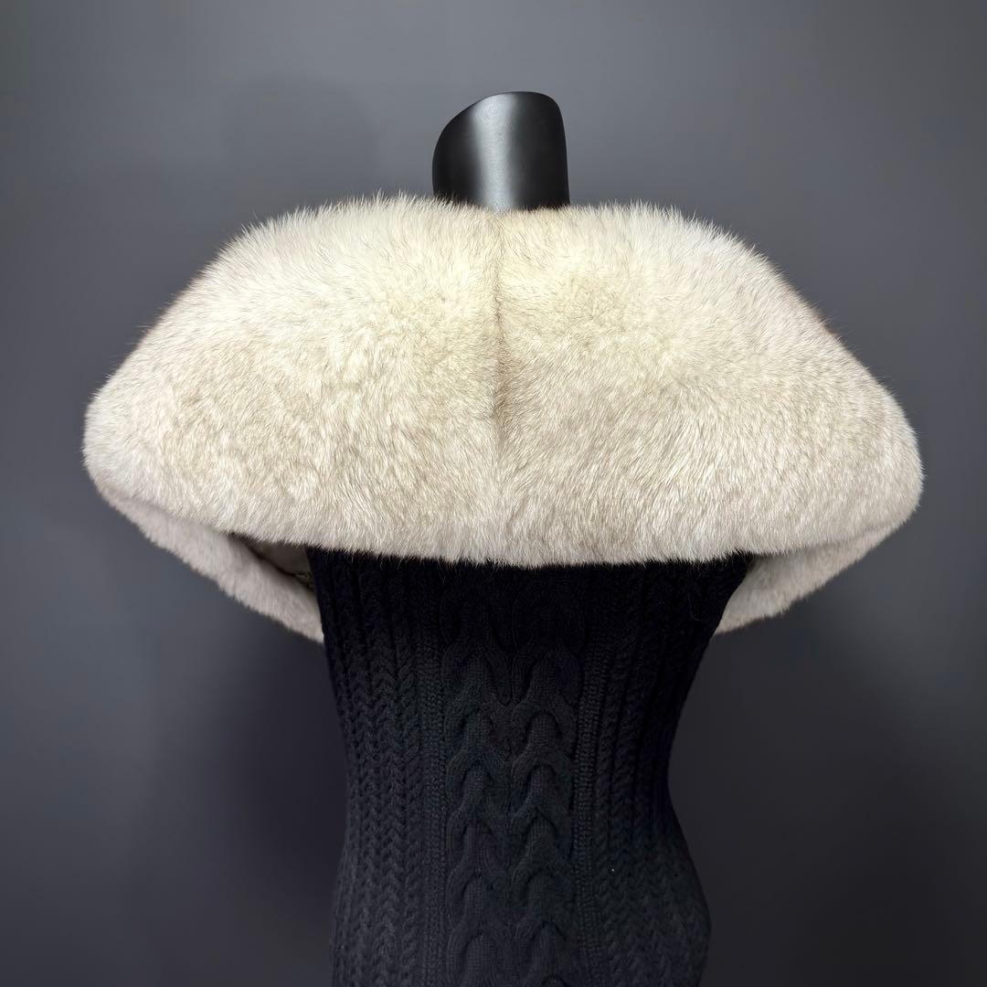 【美淡】SAGA FOX サガフォックス ショール ブルーフォックス 雪霜 品格