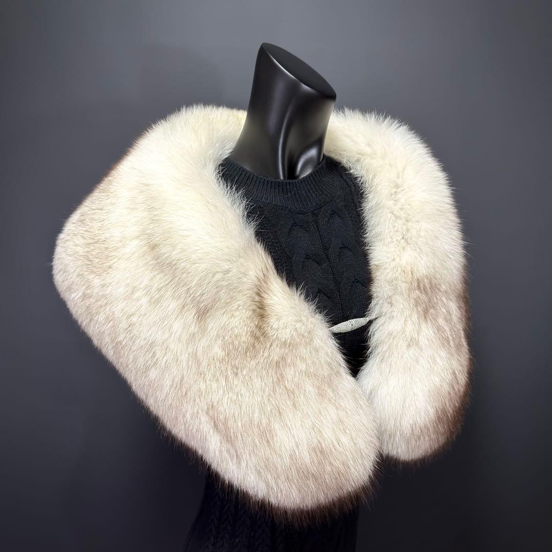 【美淡】SAGA FOX サガフォックス ショール ブルーフォックス 雪霜 品格