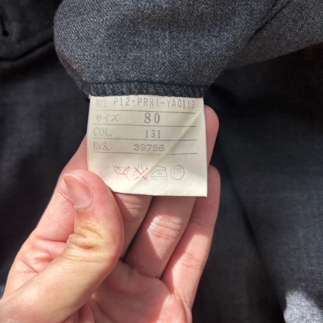 80s〜90s ラルフローレン　グレー　2タックワイドウールスラックス　シティー