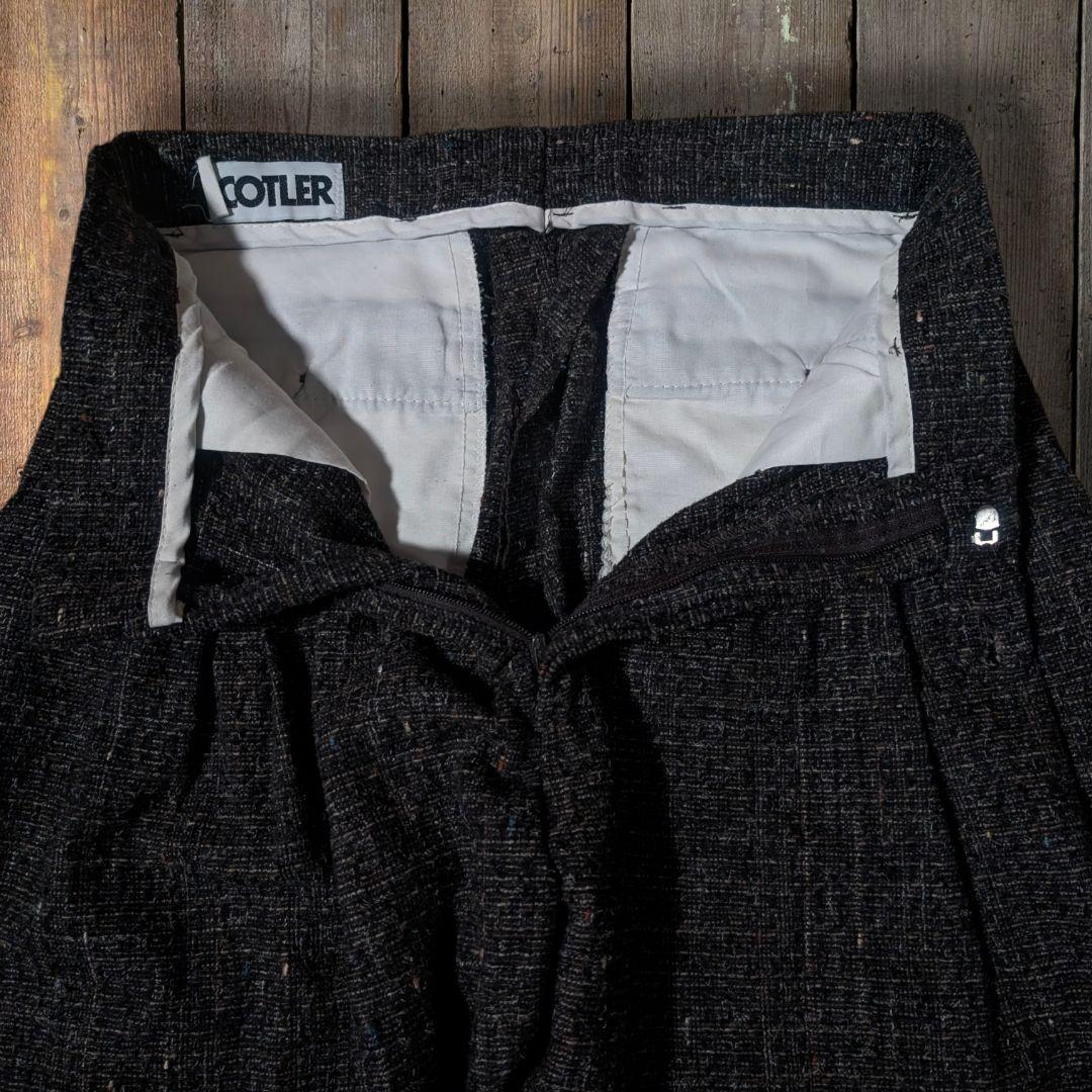 60s 70s　USA製　ロケットtalon　ごまパンツ　カスリ柄　ウール混