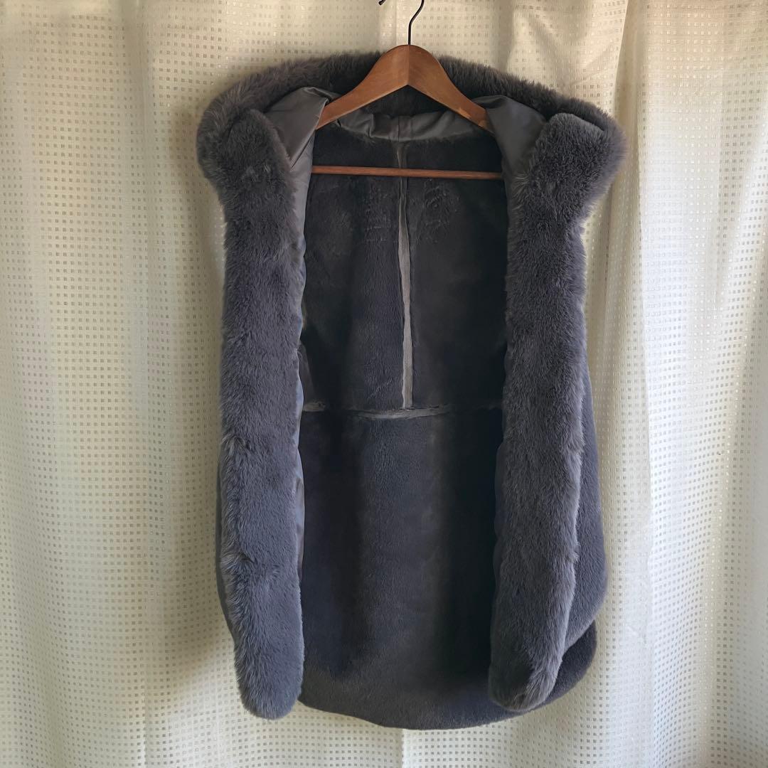 vivaprestヴィバプレスト　チャコールグレー フード付き エコファージレ