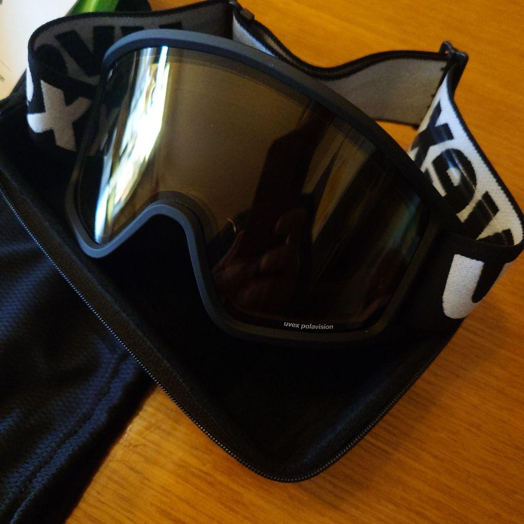 uvex 偏光スキーゴーグル ブラック 収納ケース付き【使用一回のみ】