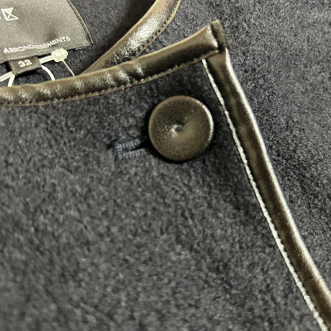 新品タグ付✨冬春に◎23区 2023年モデル ウール混ノーカラーアウター コート