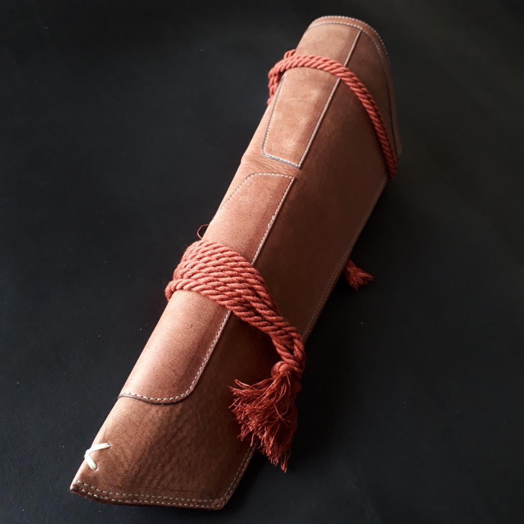 コントラバス ウッドベース ホルスター 弓ホルダー　ダークキャメル