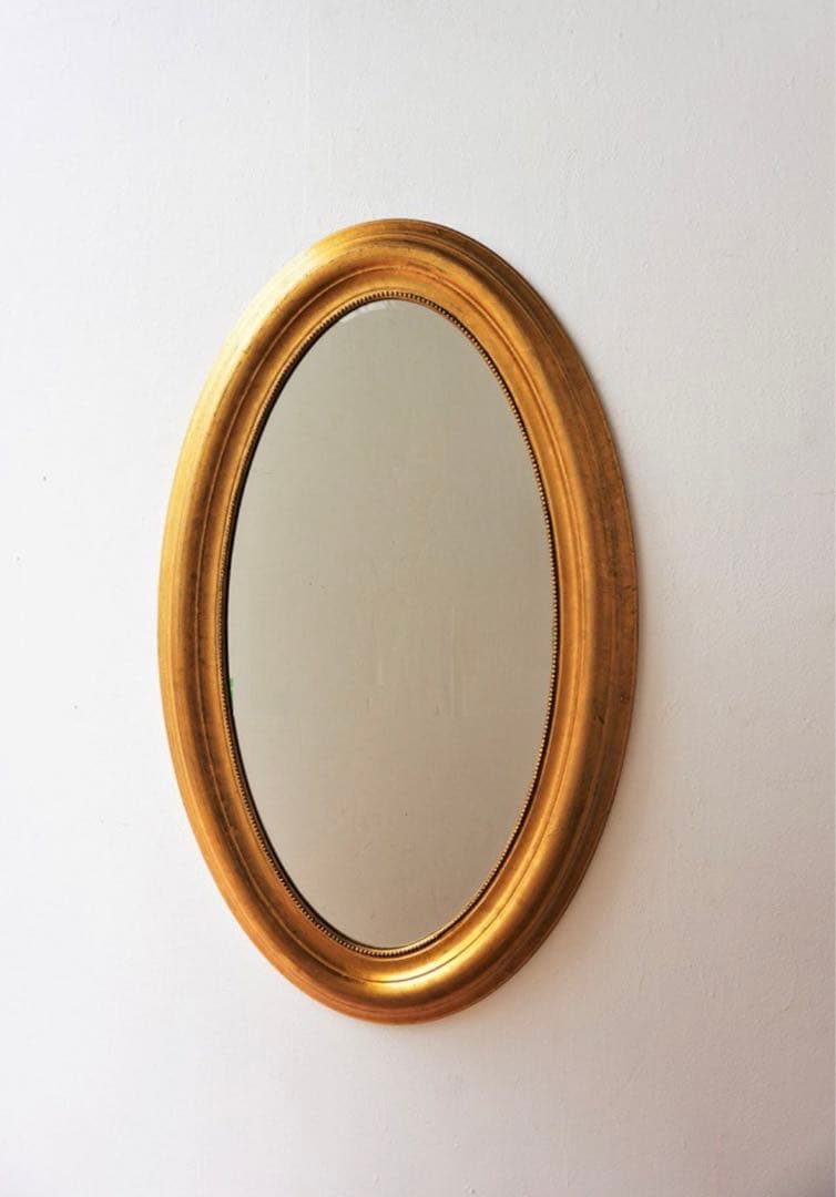 ヴィンテージ/楕円形/壁掛けミラー