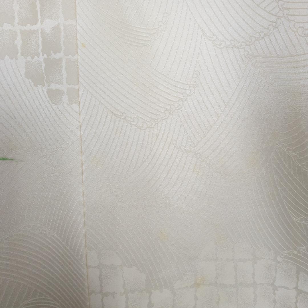 R7SK1314 振袖+帯 2点セット 金彩 草花 豪華 アイボリー 高身長