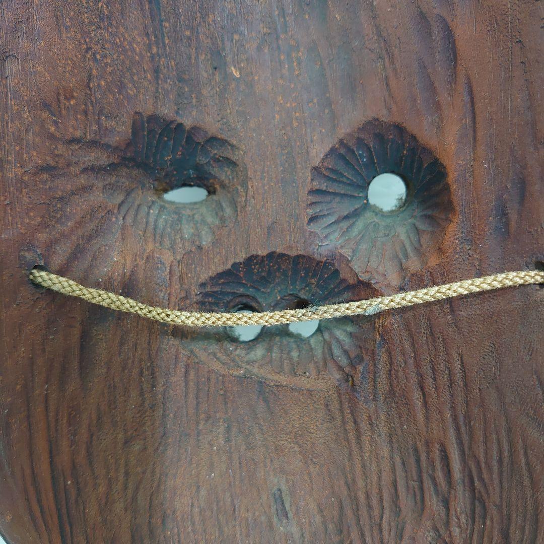 木彫り　ひょっとこ　お面　能面　アンティーク　縁起物　開運　魔除け