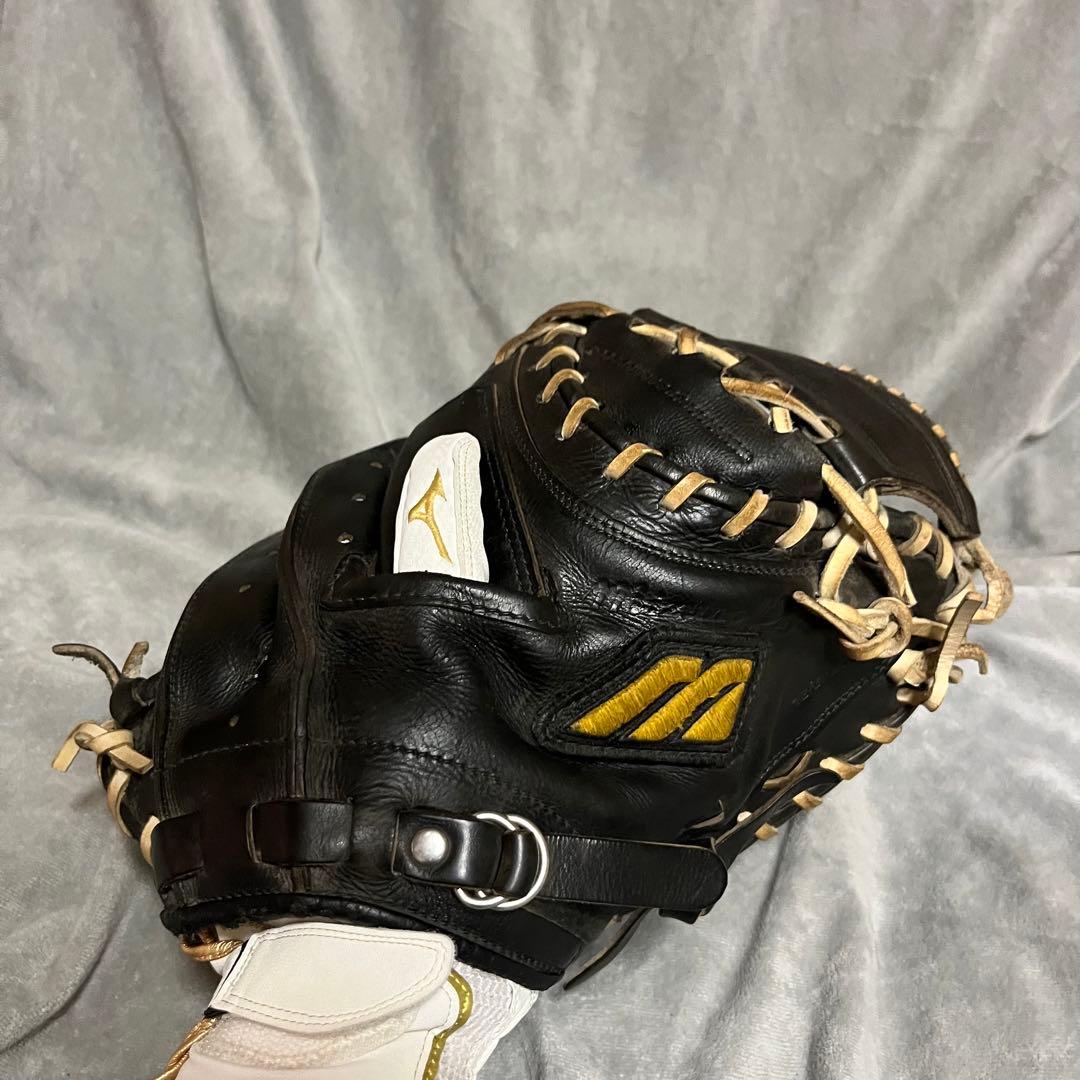 ミズノプロ　硬式用キャッチャーミット　Mマーク　旧タグラベル　キップレザー