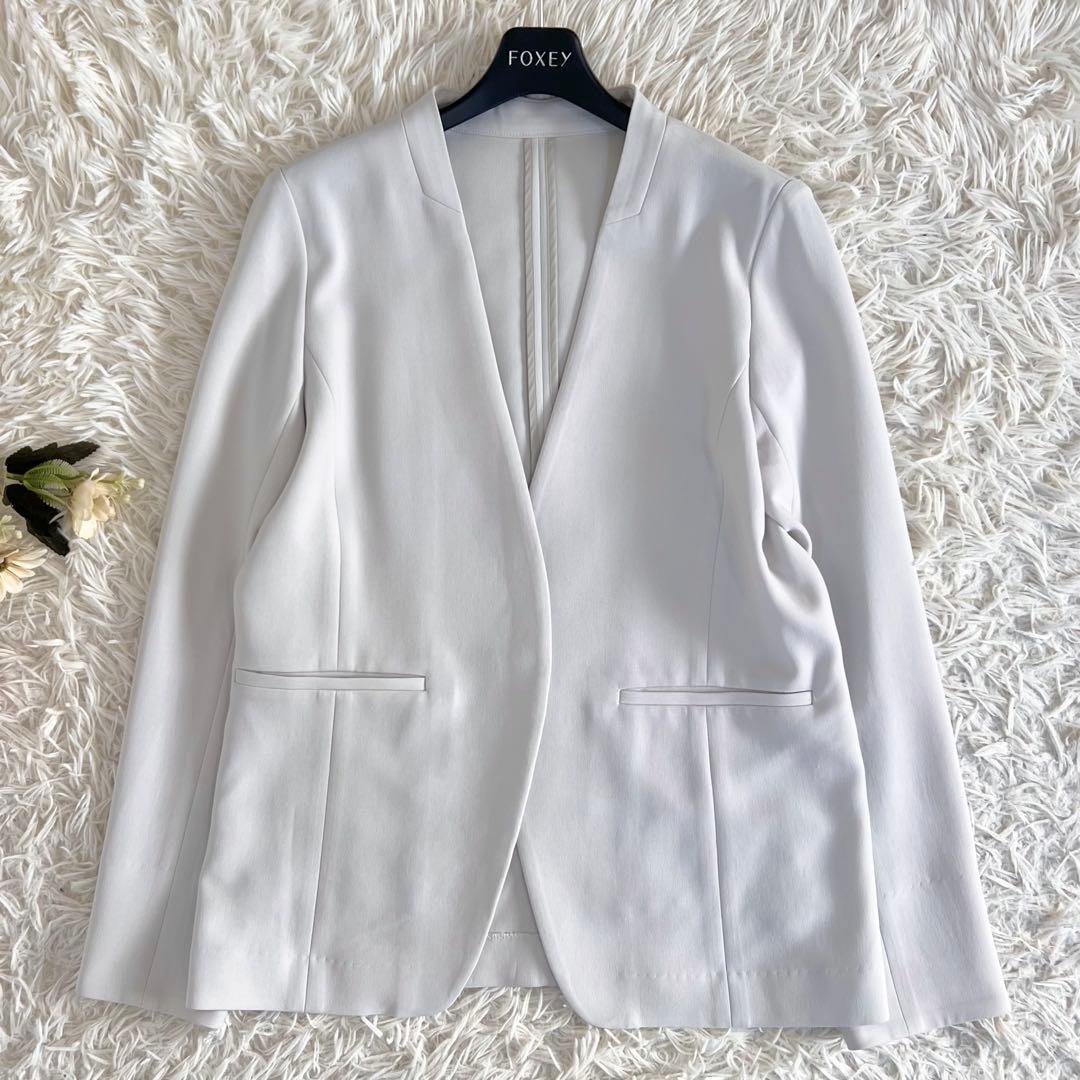 SOÉJU ソージュ ノーカラー ジャケット M ライト グレー