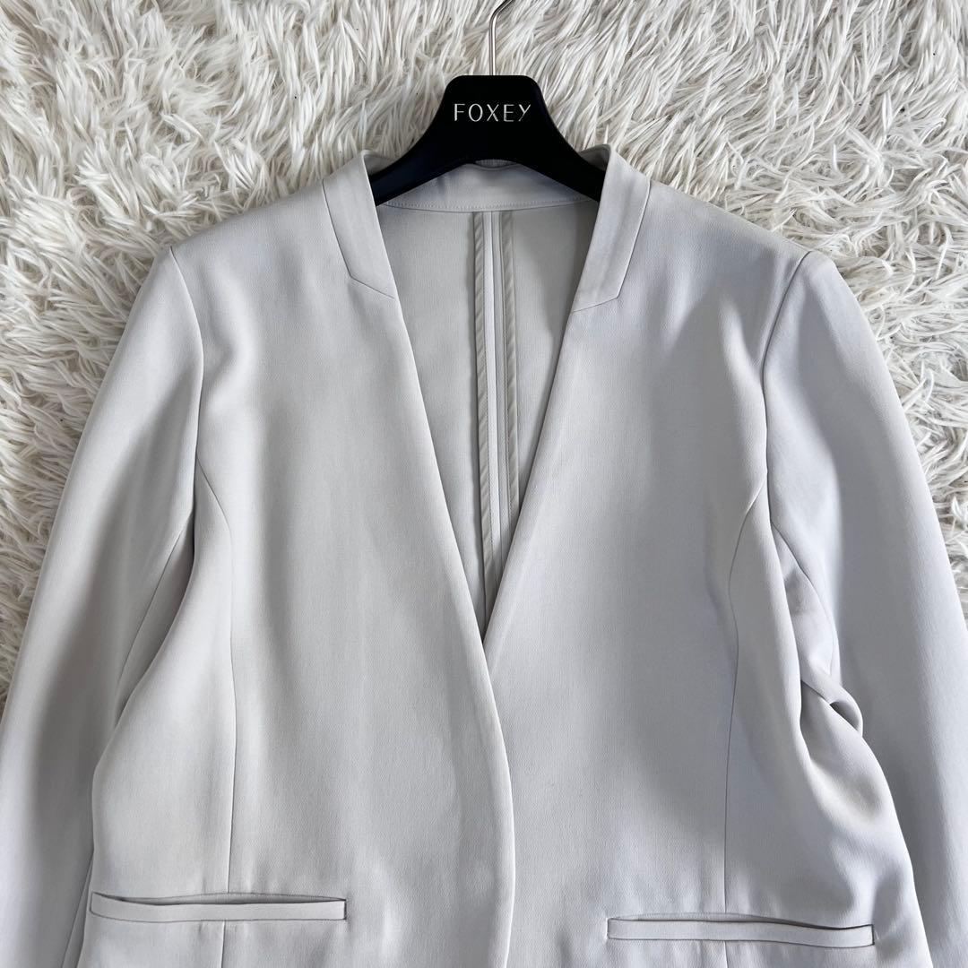 SOÉJU ソージュ ノーカラー ジャケット M ライト グレー