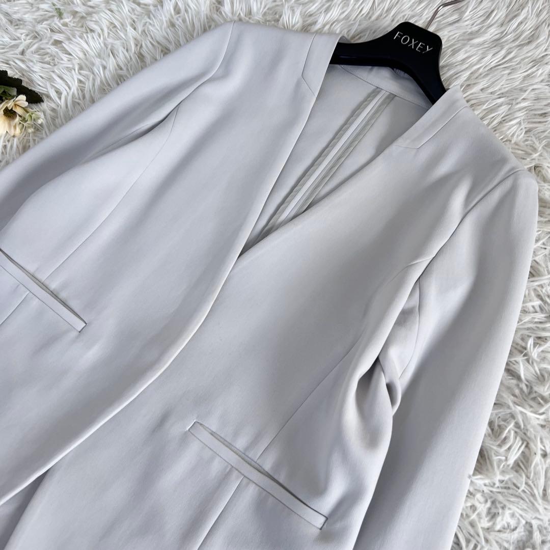 SOÉJU ソージュ ノーカラー ジャケット M ライト グレー