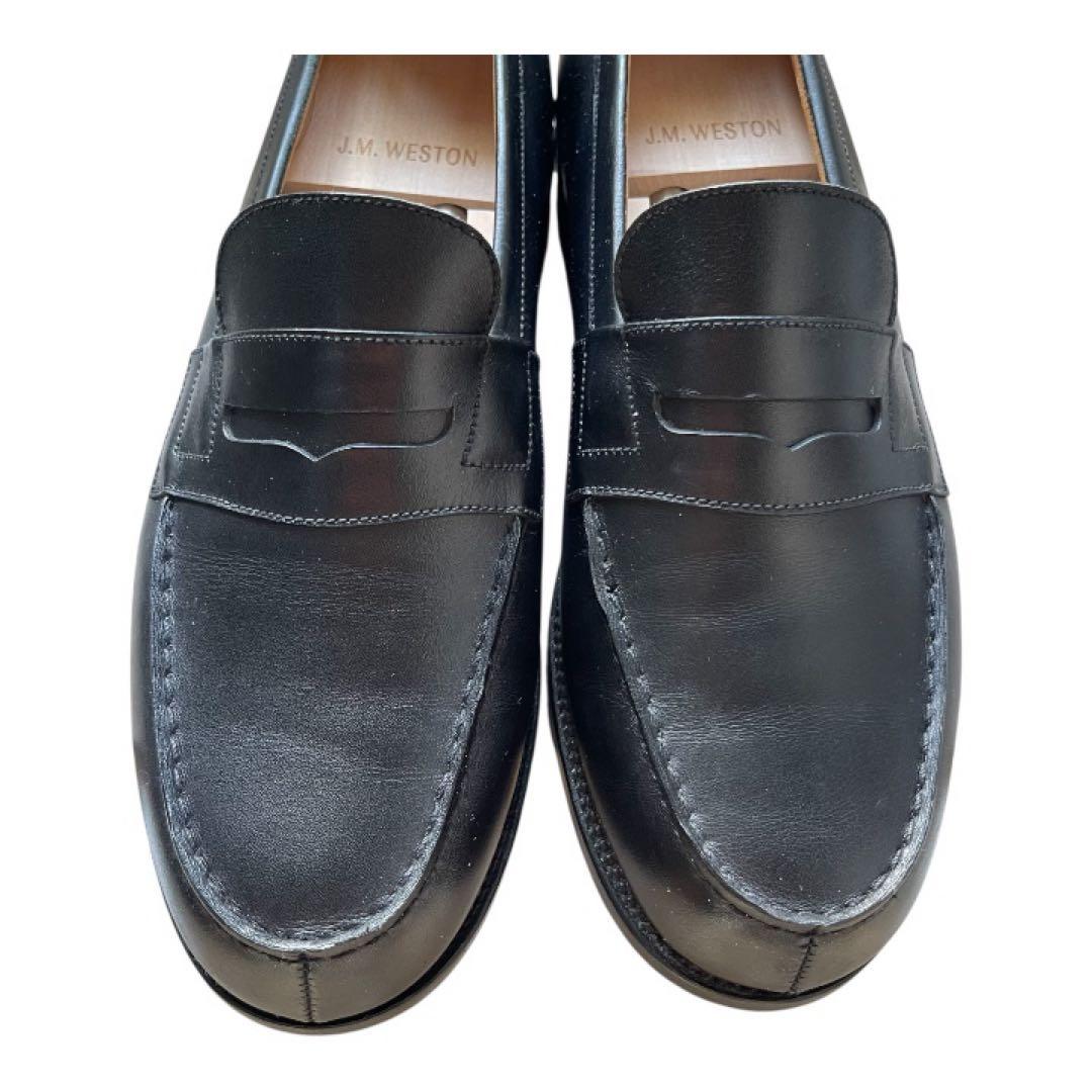 美品 JM WESTON 180 ローファー 6C 純正シューツリー付 ブラック