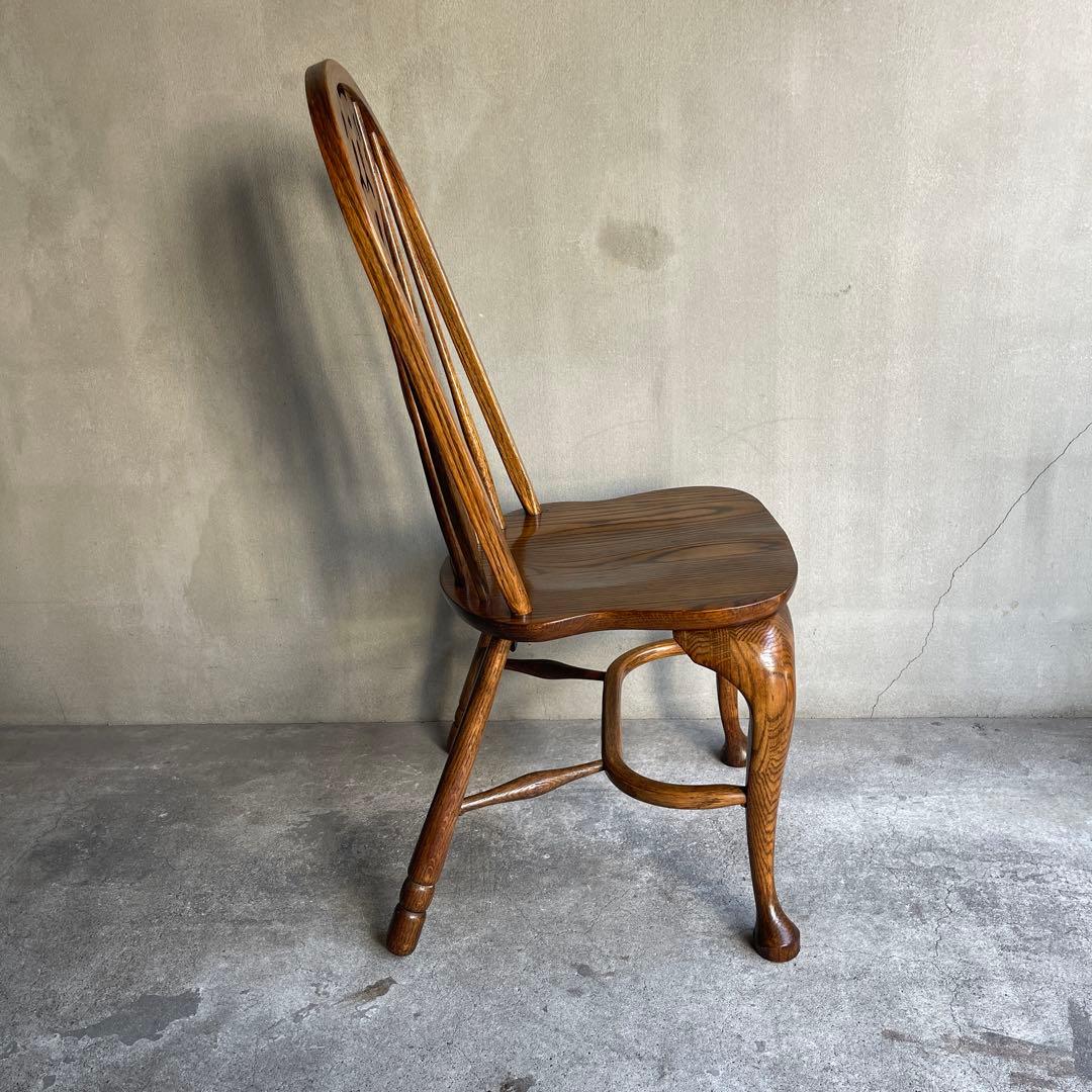 オールドヴィンテージ　オークウィンザーチェア　カントリー　猫脚